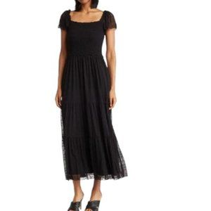 New MAX STUDIO Mesh Smocked Midi Dress